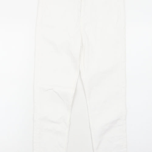 Marks and Spencer Womens White Cotton Skinny Jeans Size 10 Regular Zip