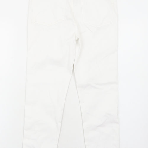 Marks and Spencer Womens White Cotton Skinny Jeans Size 10 Regular Zip