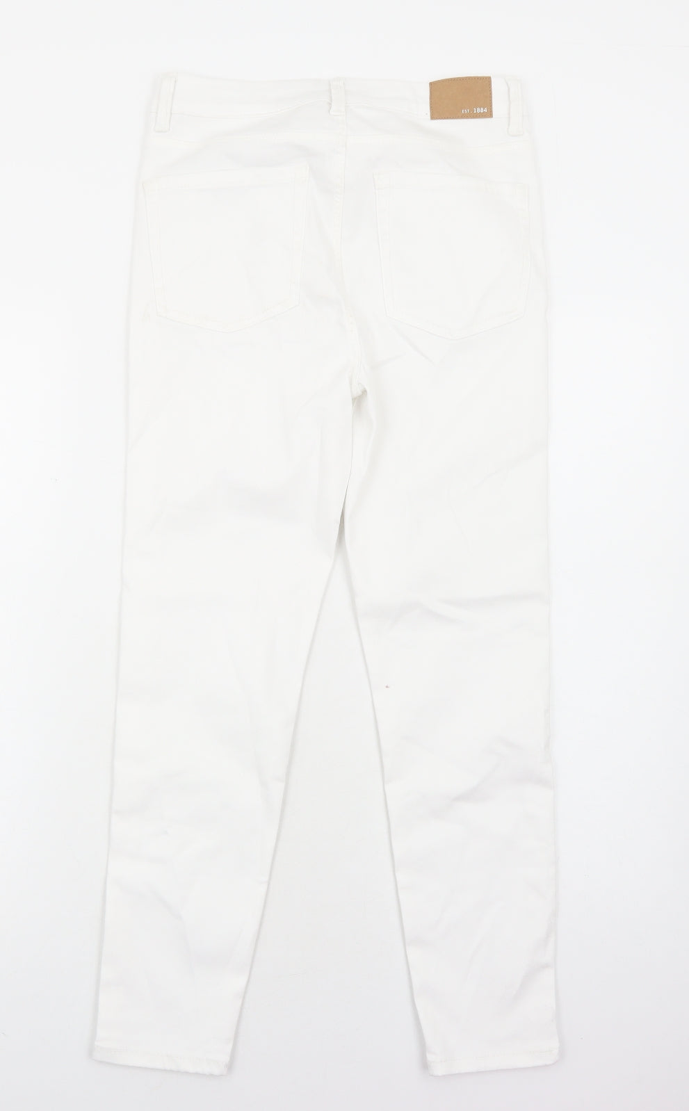Marks and Spencer Womens White Cotton Skinny Jeans Size 10 Regular Zip