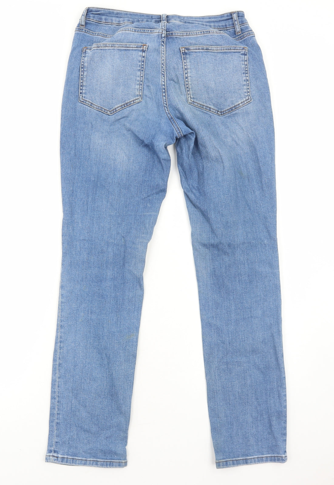 Boden Womens Blue Cotton Straight Jeans Size 12 Regular Zip