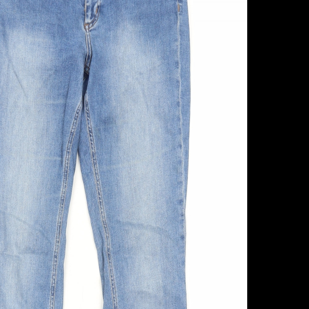 Boden Womens Blue Cotton Straight Jeans Size 12 Regular Zip
