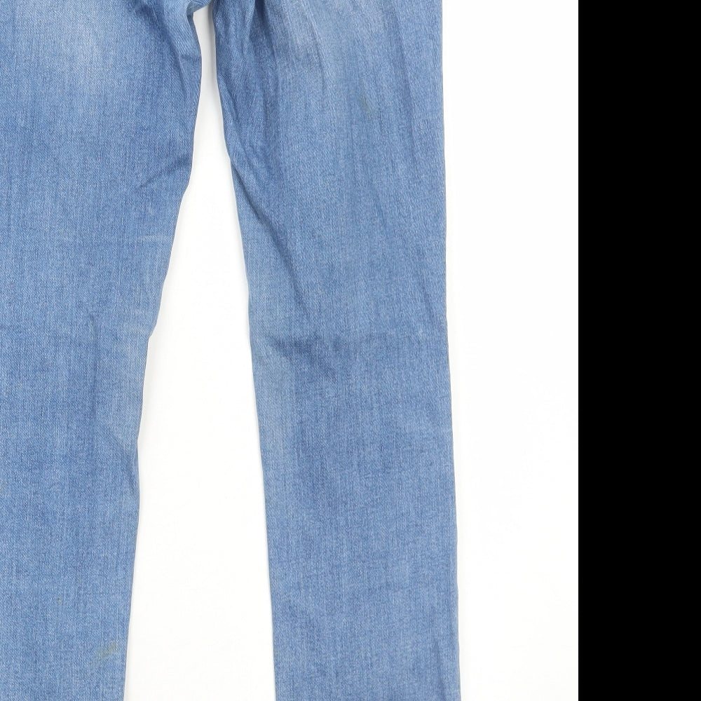 Boden Womens Blue Cotton Straight Jeans Size 12 Regular Zip