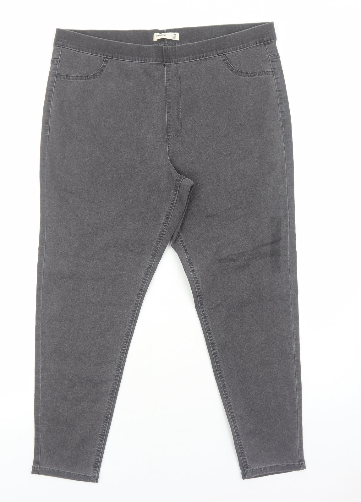 Marks and Spencer Womens Grey Cotton Jegging Jeans Size 18 Regular