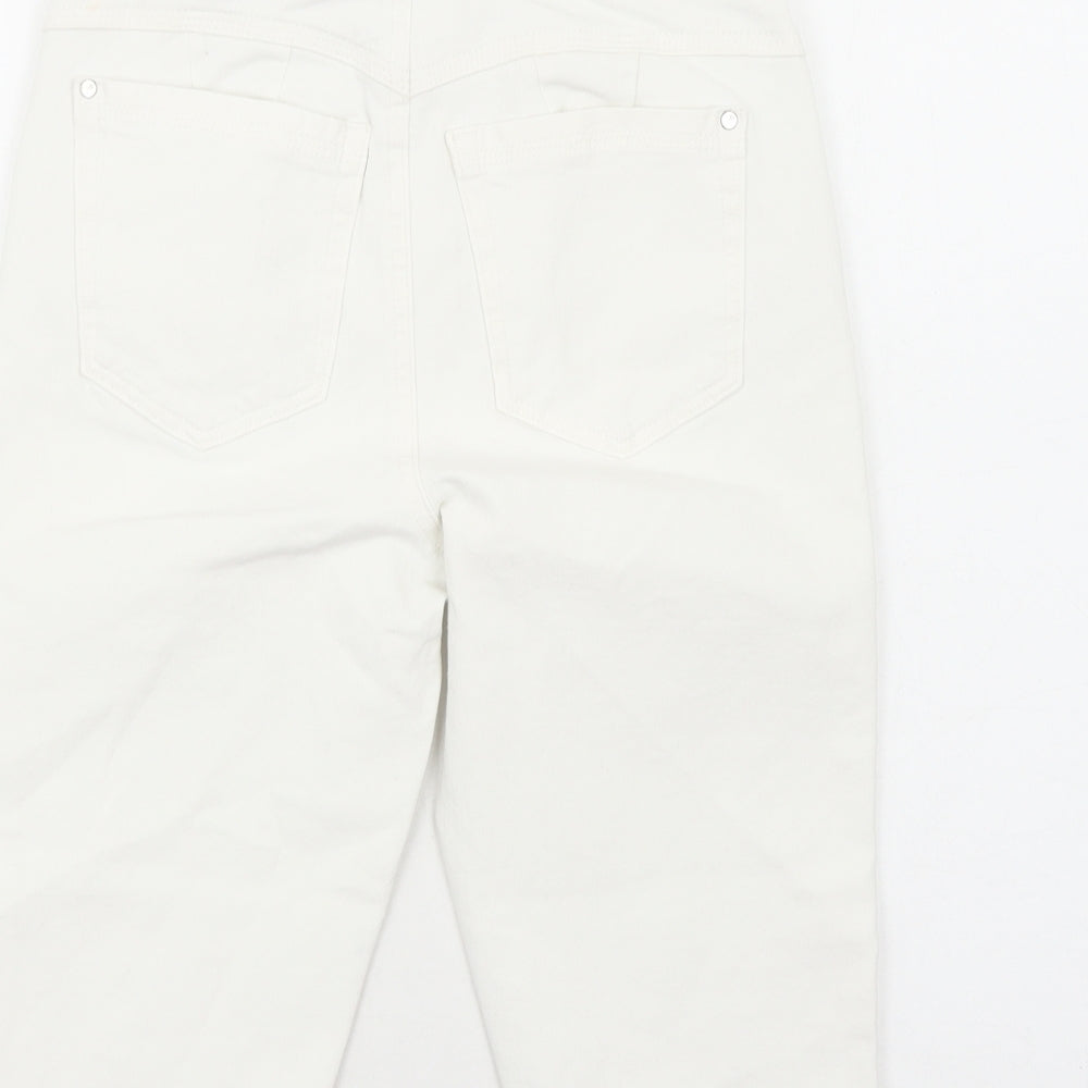 Marks and Spencer Womens White Cotton Bermuda Shorts Size 10 Regular Zip