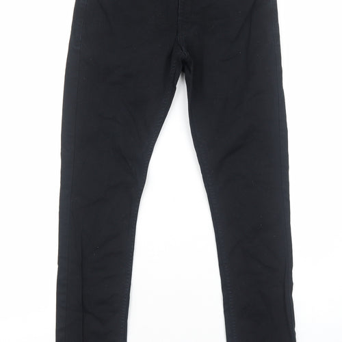 H&M Mens Black Cotton Skinny Jeans Size S Regular Zip