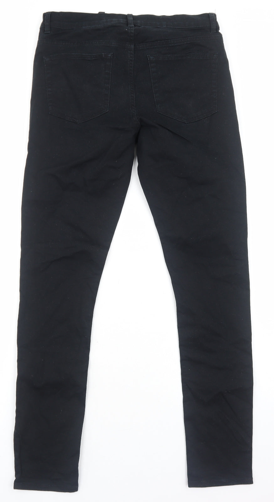H&M Mens Black Cotton Skinny Jeans Size S Regular Zip
