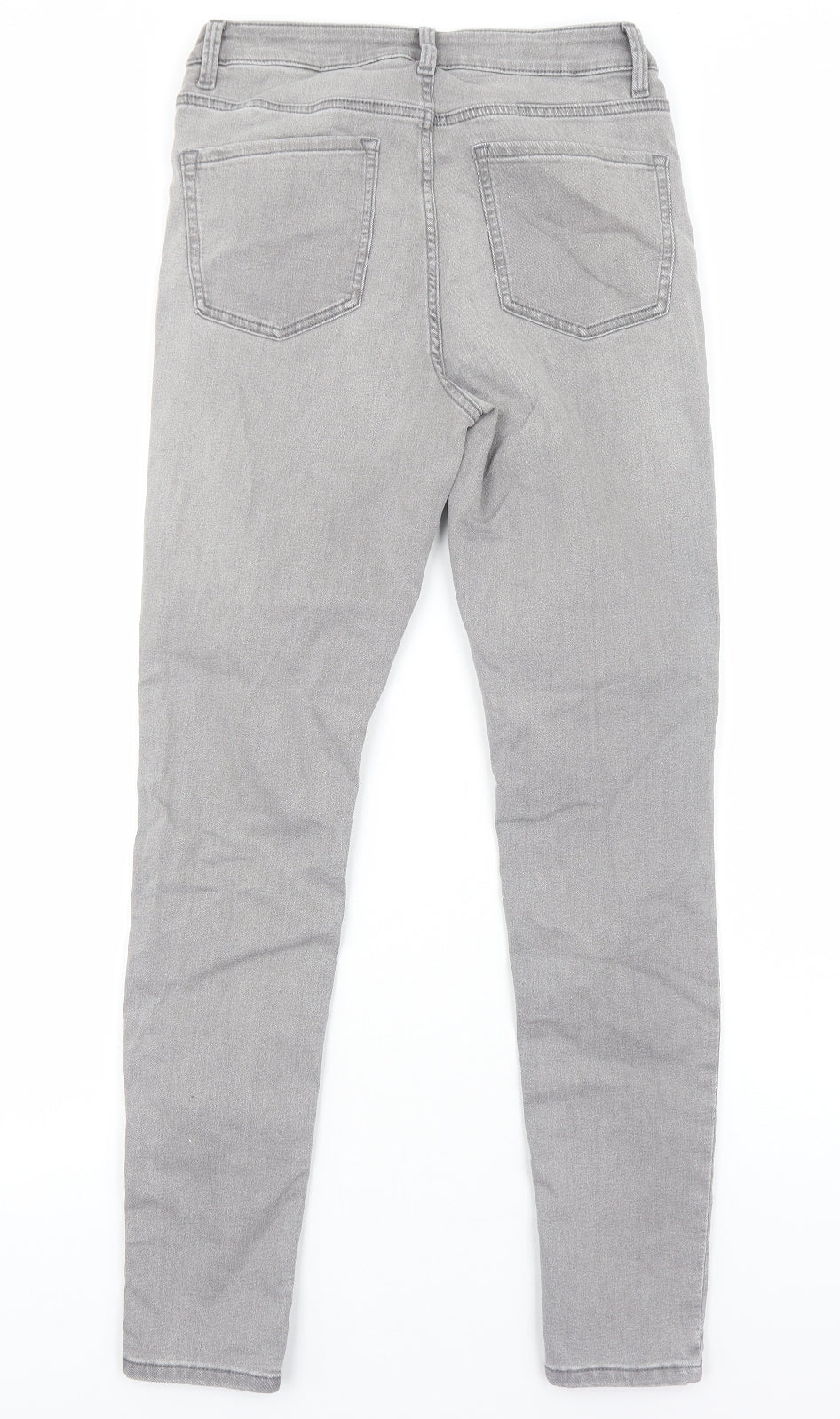 Marks and Spencer Womens Grey Cotton Skinny Jeans Size 10 Regular Zip