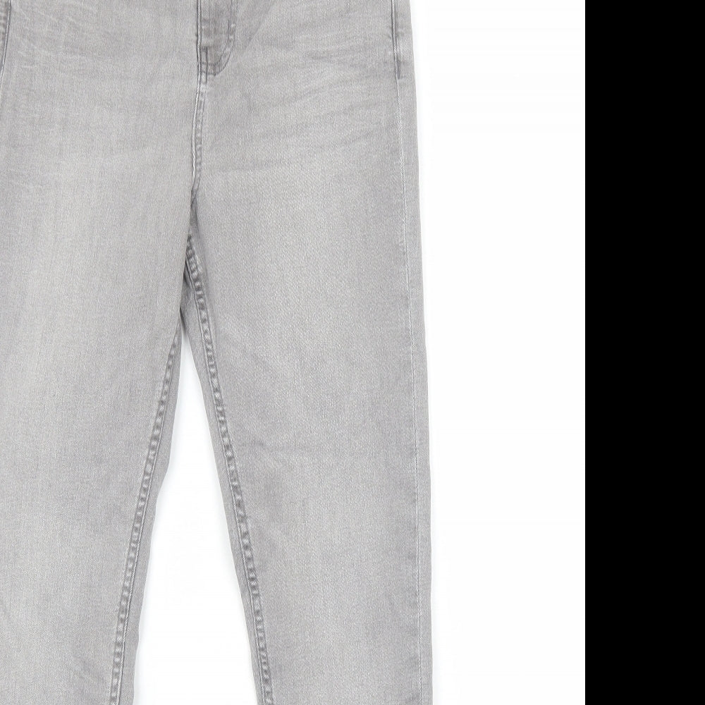 Marks and Spencer Womens Grey Cotton Skinny Jeans Size 10 Regular Zip