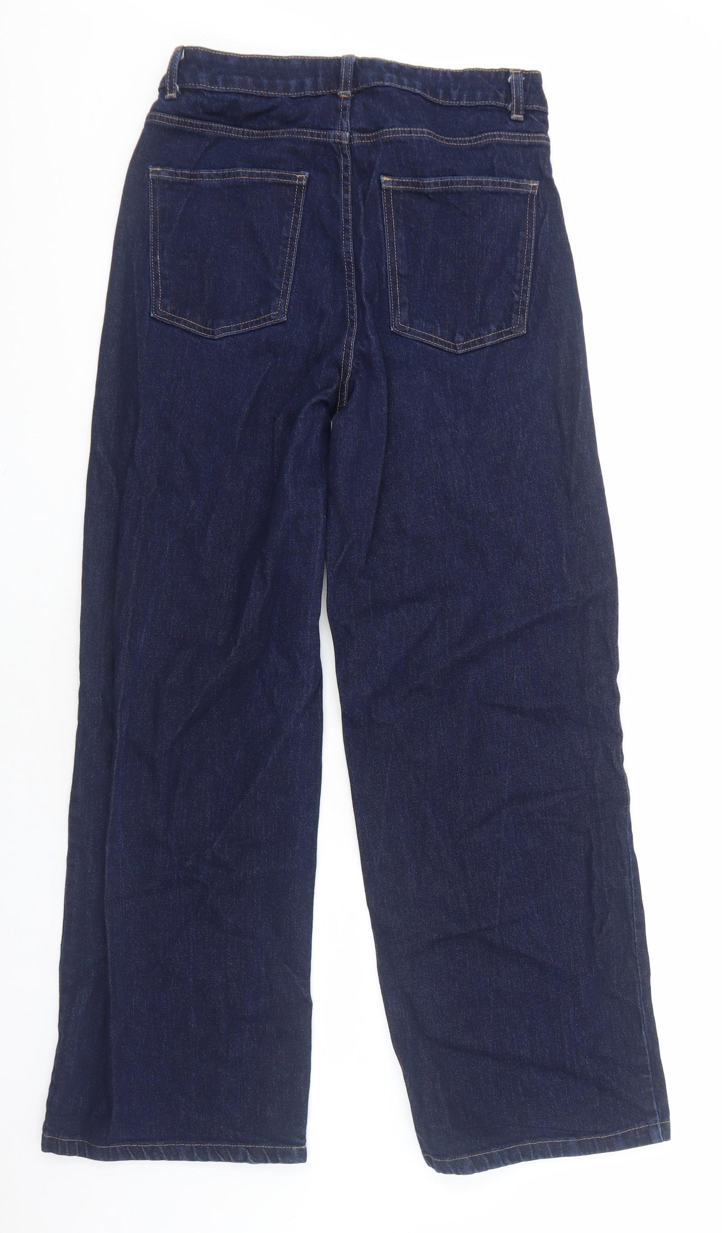 Marks and Spencer Womens Blue Cotton Bootcut Jeans Size 12 Regular Zip