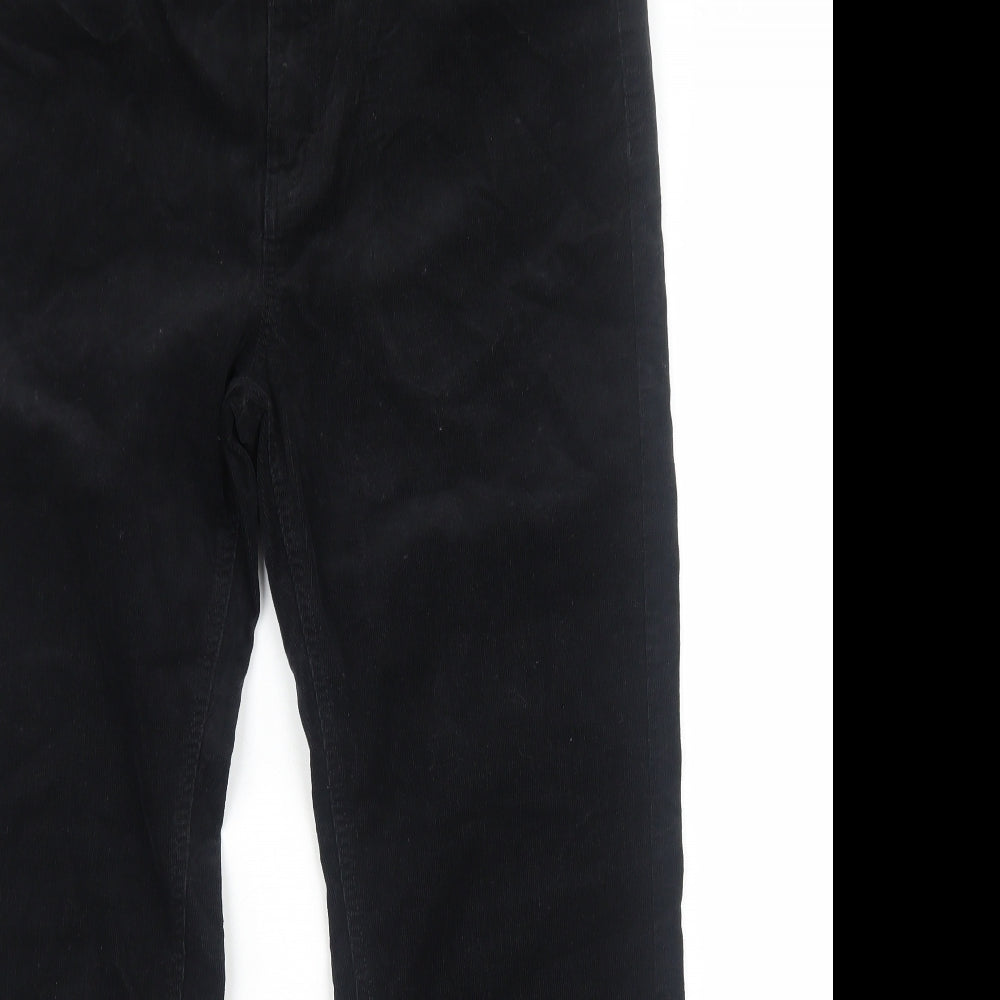 Marks and Spencer Womens Black Cotton Trousers Size 18 Regular Zip