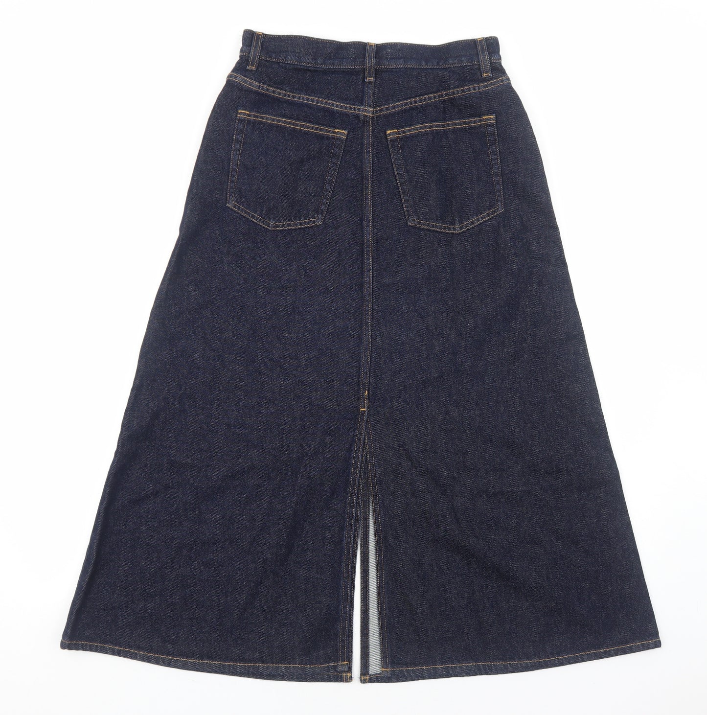 COS Womens Blue Cotton Swing Skirt Size 10 Zip