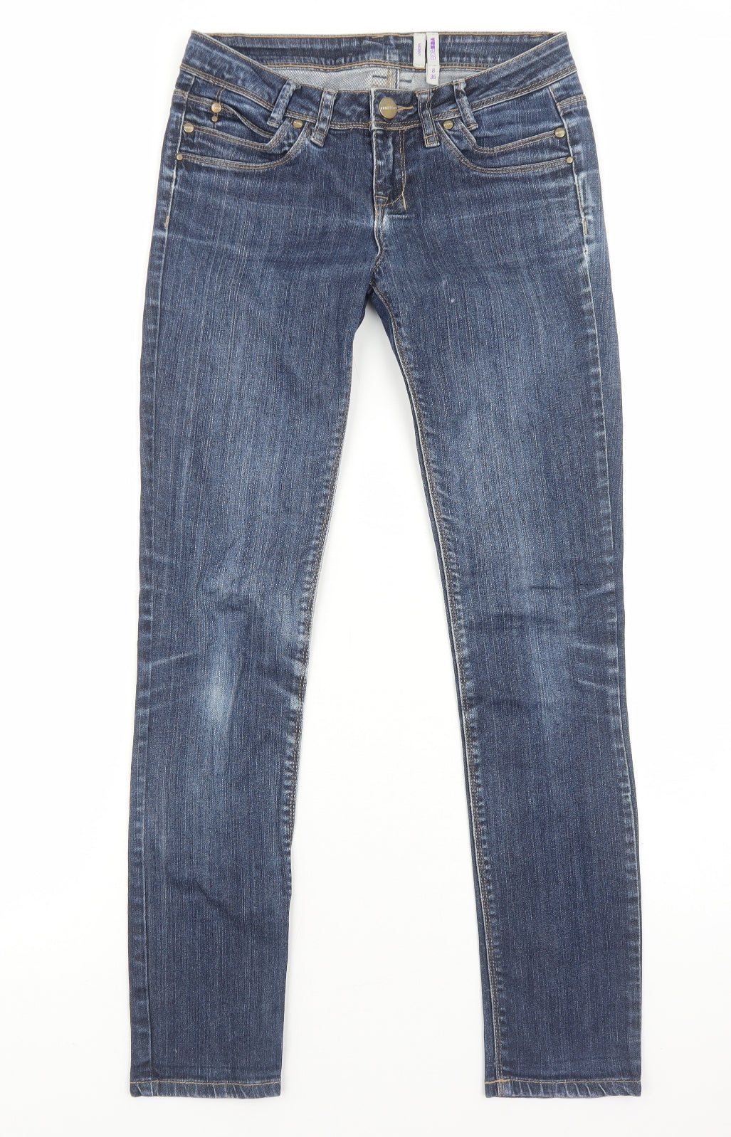 Yes Yes Womens Blue Cotton Skinny Jeans Size 8 Regular Zip
