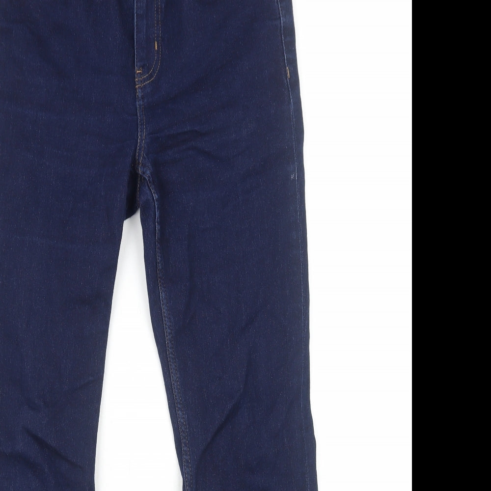 Marks and Spencer Womens Blue Cotton Bootcut Jeans Size 12 Regular Zip