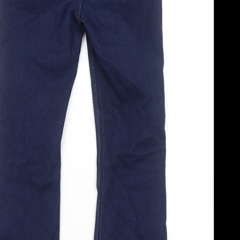 Marks and Spencer Womens Blue Cotton Bootcut Jeans Size 12 Regular Zip