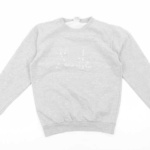 Stars & Stripes Womens Grey Cotton Pullover Sweatshirt Size S Pullover