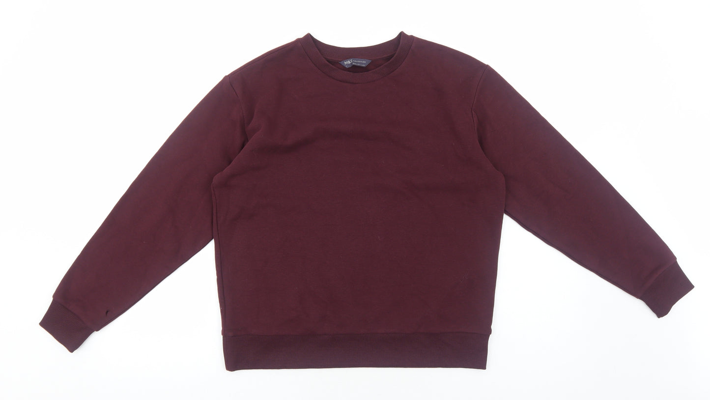 Marks and Spencer Womens Red Cotton Pullover Sweatshirt Size S Pullover