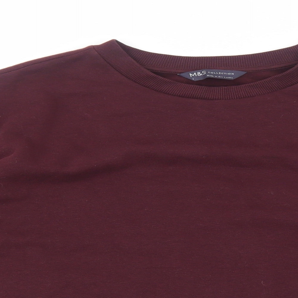 Marks and Spencer Womens Red Cotton Pullover Sweatshirt Size S Pullover