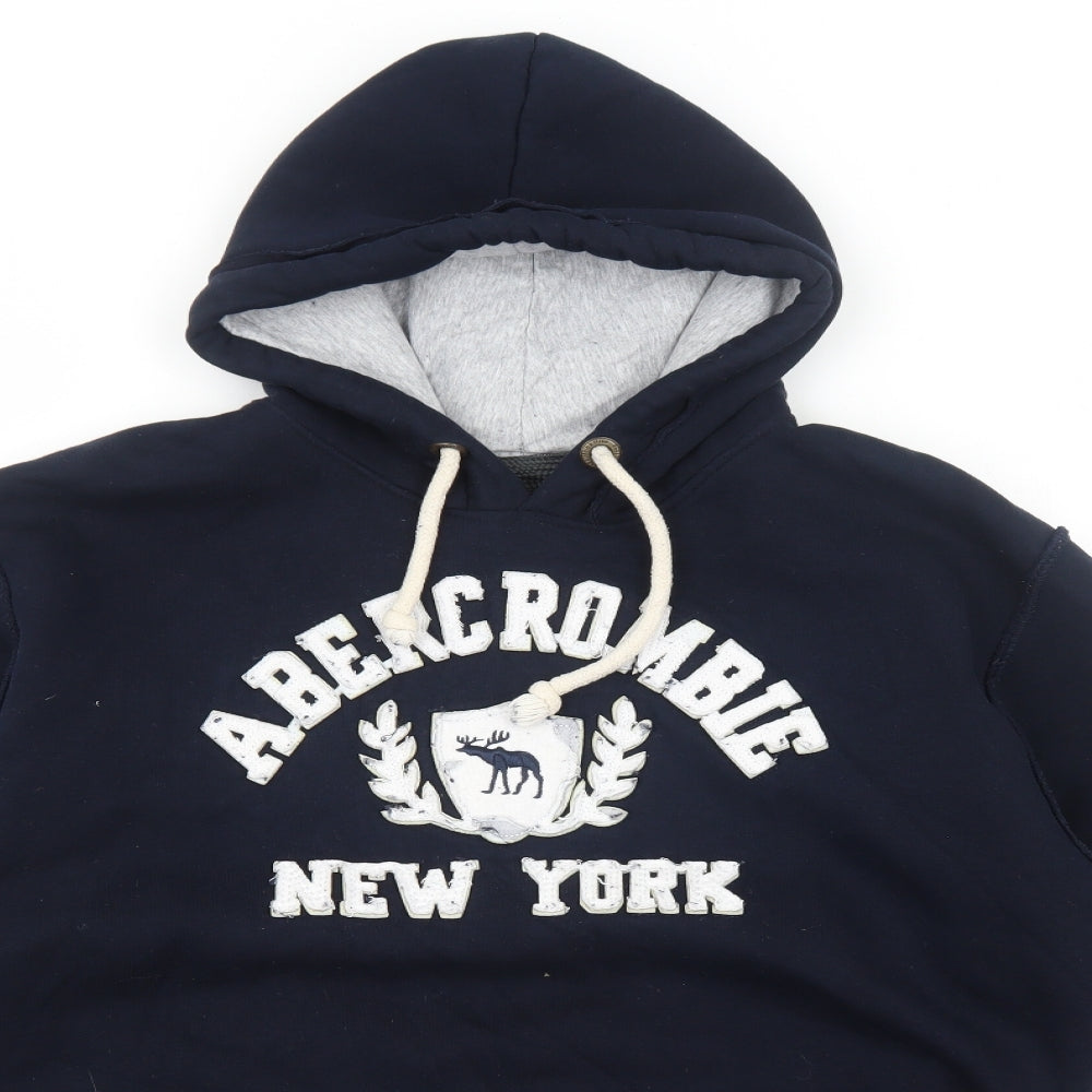 Abercrombie & Fitch Womens Blue Cotton Pullover Hoodie Size XL Pullover