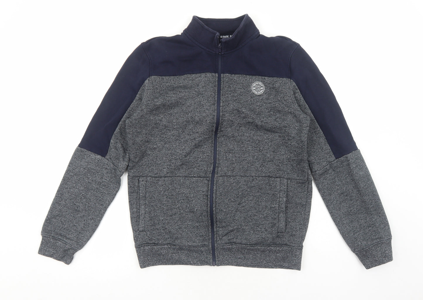 US Athletics Mens Grey Cotton Full Zip Sweatshirt Size M