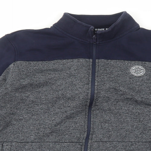 US Athletics Mens Grey Cotton Full Zip Sweatshirt Size M