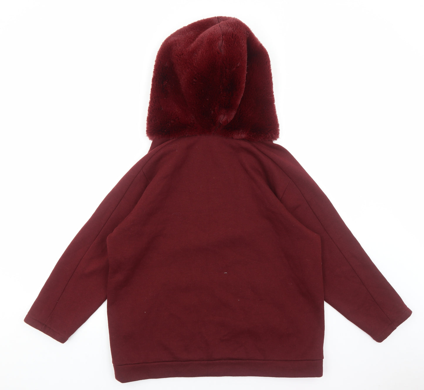 Zara Womens Red Polyester Pullover Hoodie Size S Pullover