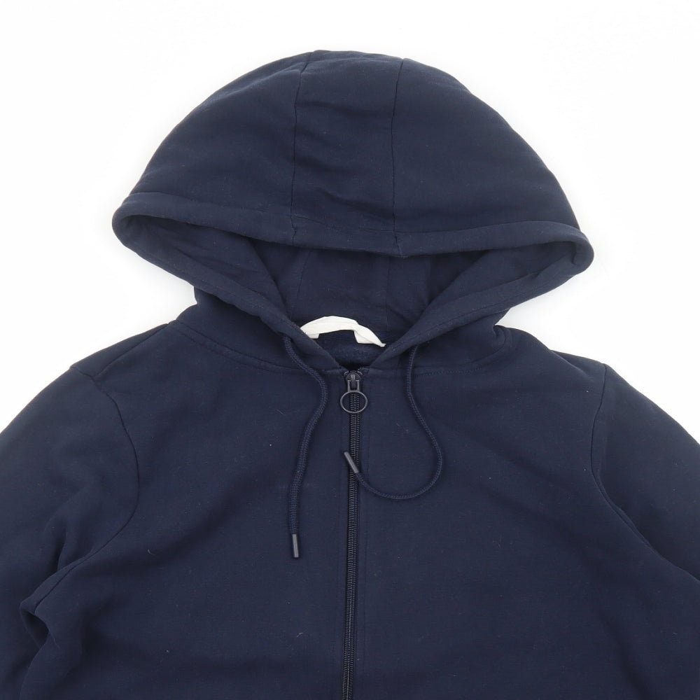 Primark Womens Blue Cotton Full Zip Hoodie Size S Zip