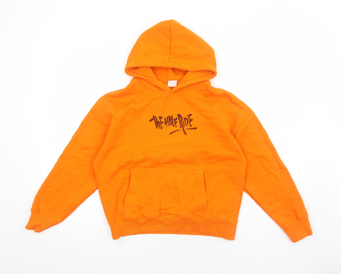 Zara Boys Orange Cotton Pullover Hoodie Size 10 Years Pullover - The Half Ride