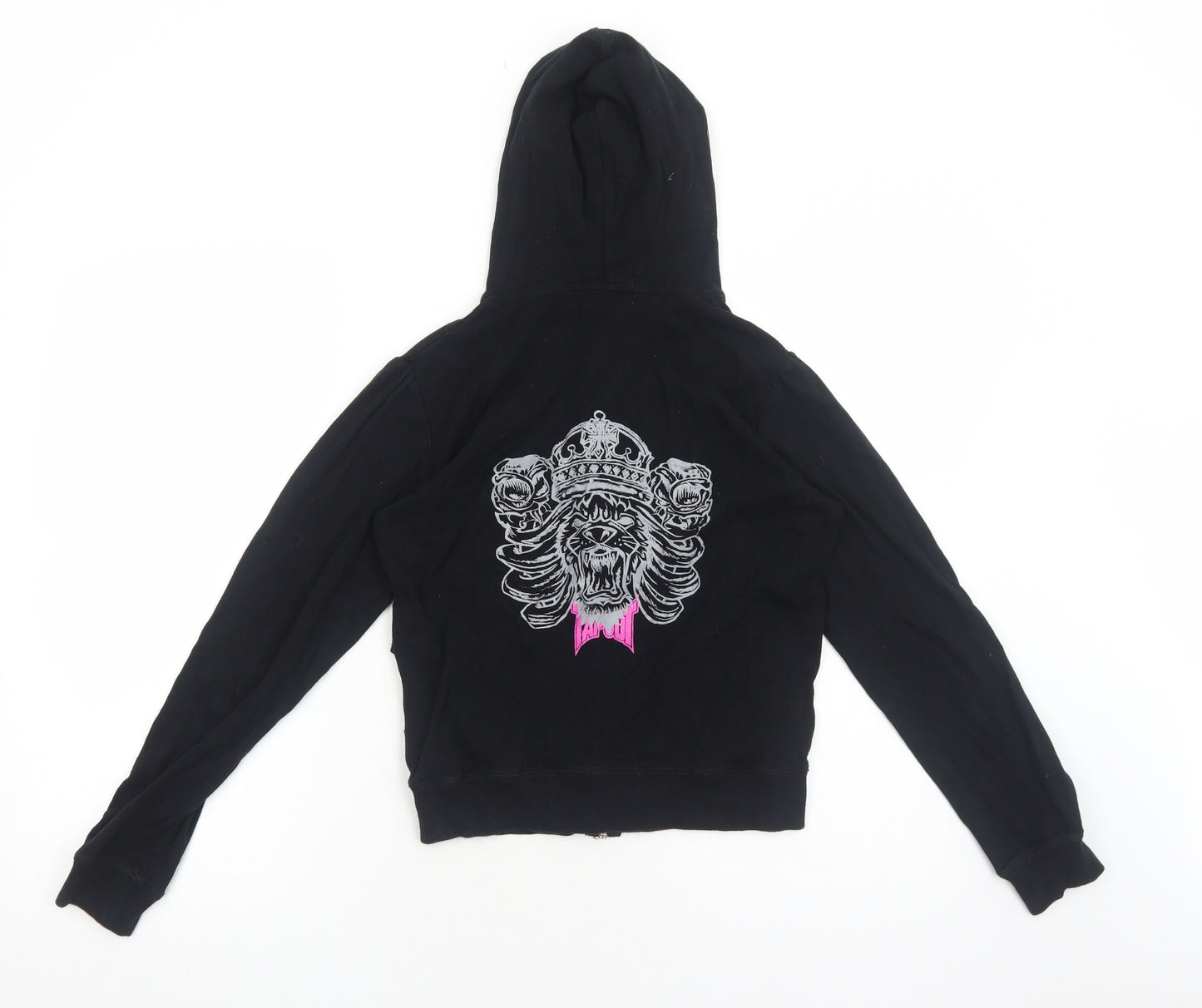 Tapout Womens Black Cotton Full Zip Hoodie Size S Zip
