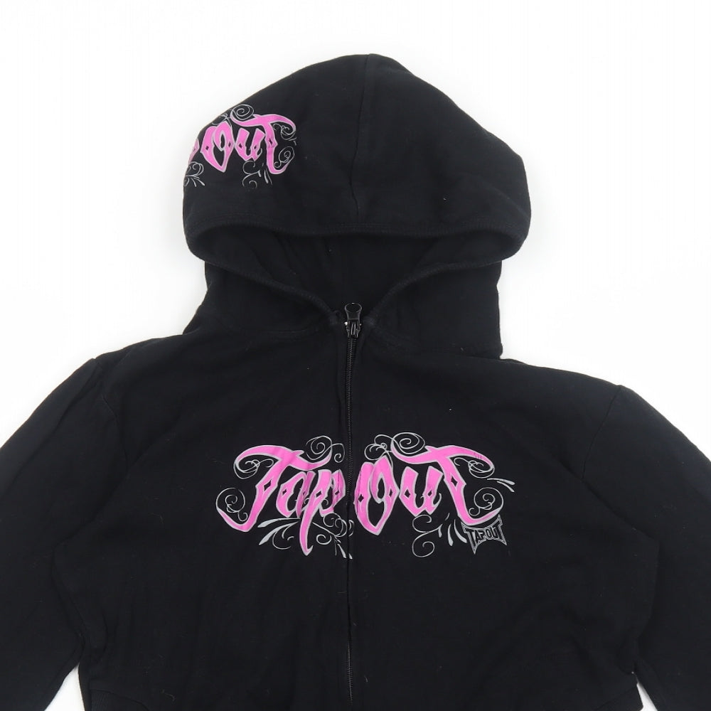 Tapout Womens Black Cotton Full Zip Hoodie Size S Zip