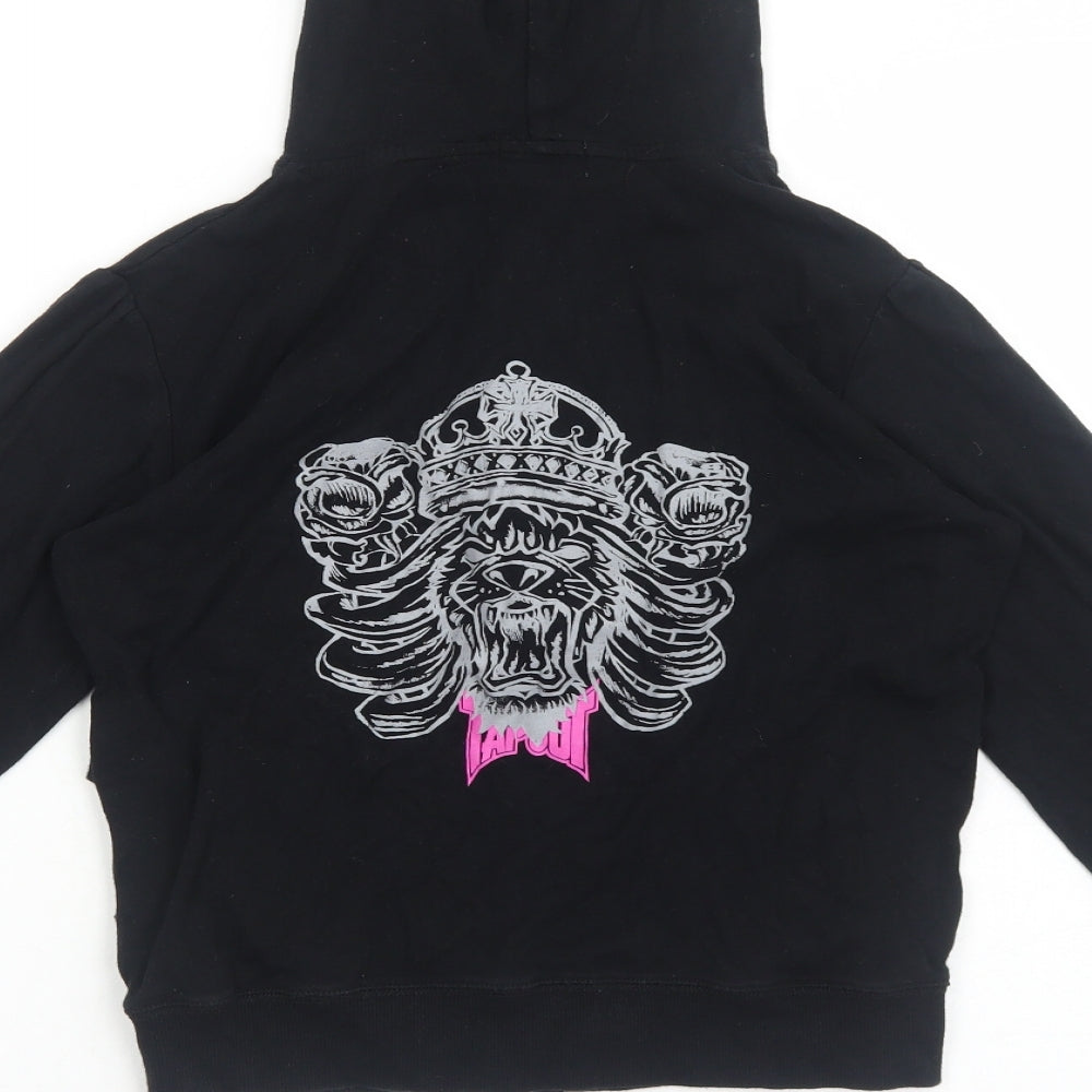 Tapout Womens Black Cotton Full Zip Hoodie Size S Zip
