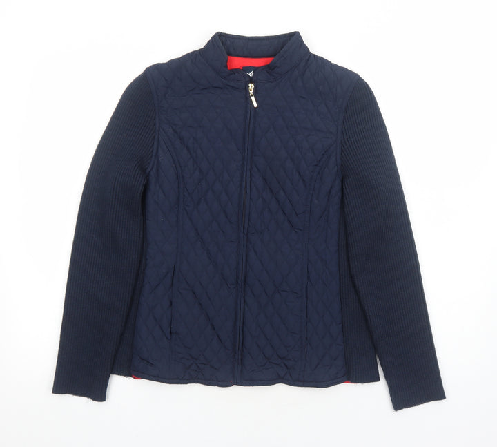 DASH Womens Blue Quilted Jacket Size 12 Zip