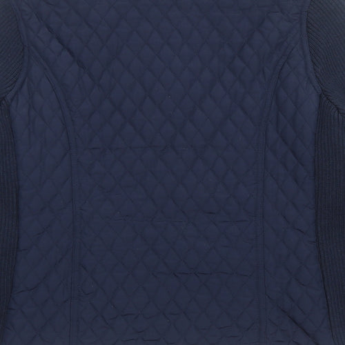 DASH Womens Blue Quilted Jacket Size 12 Zip