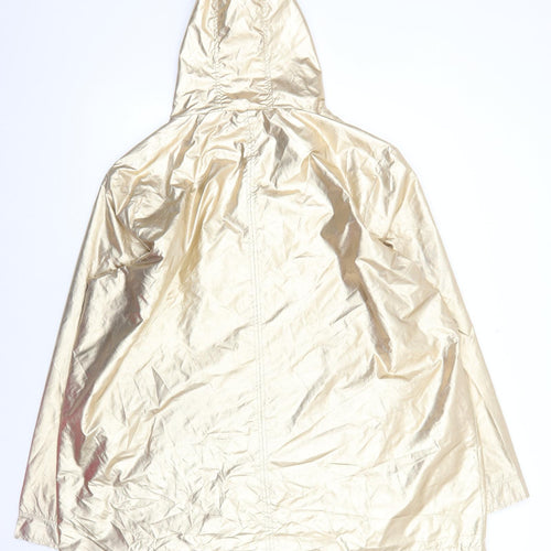 Brave Soul Womens Gold Rain Coat Coat Size 24 Zip