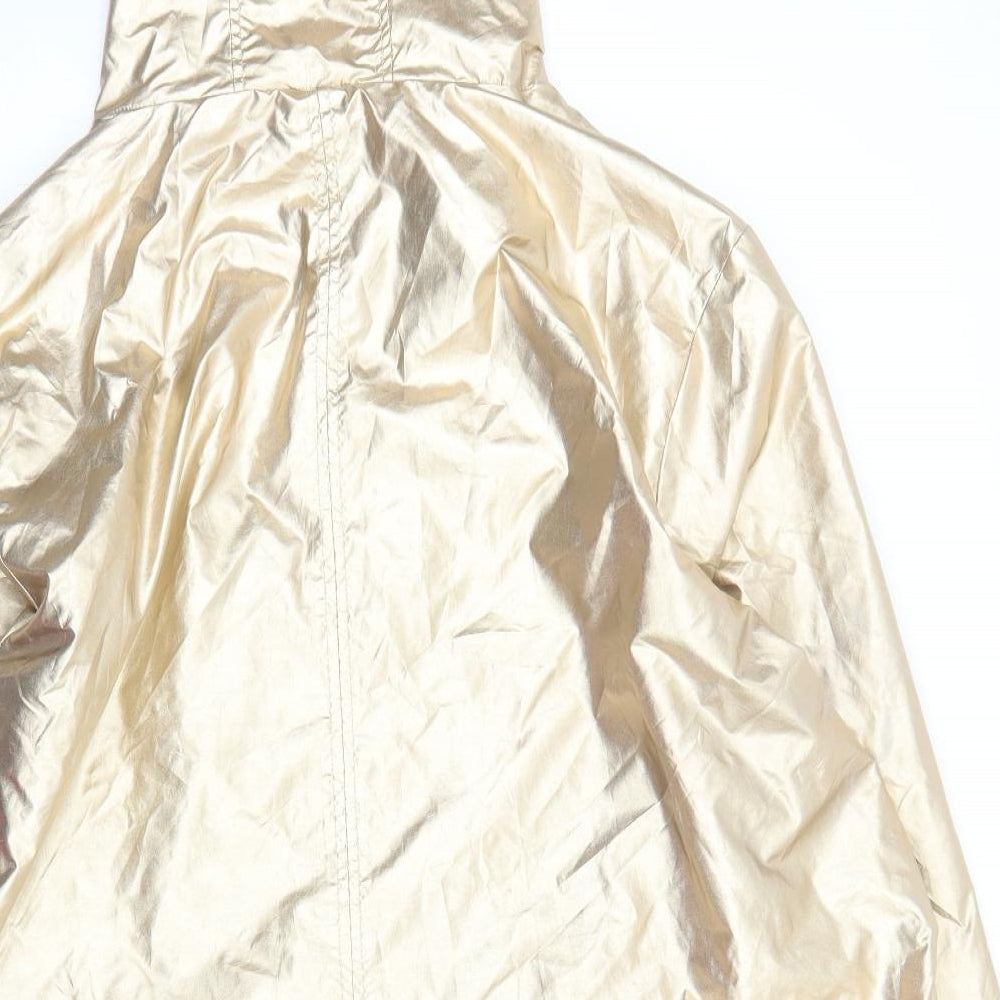 Brave Soul Womens Gold Rain Coat Coat Size 24 Zip