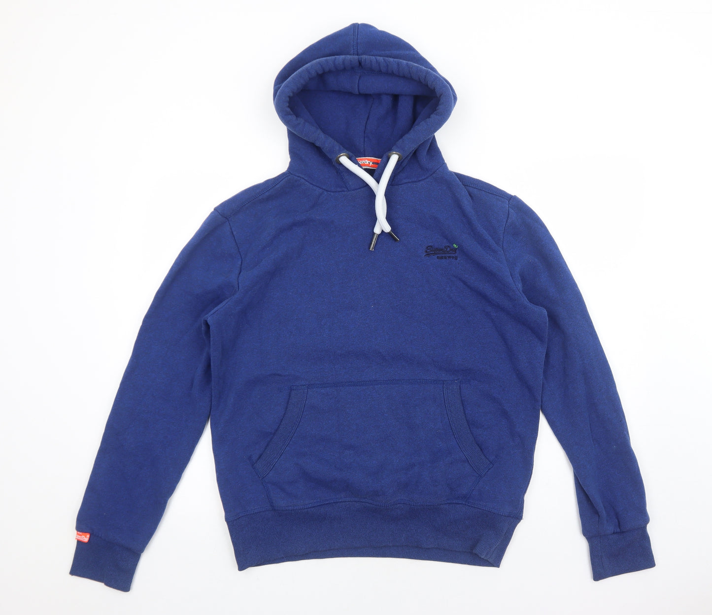 Superdry Mens Blue Cotton Pullover Hoodie Size L