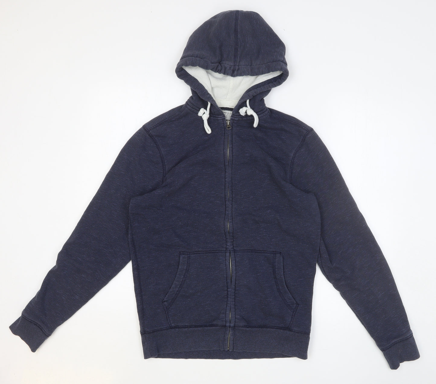 TU Mens Blue Cotton Full Zip Hoodie Size S