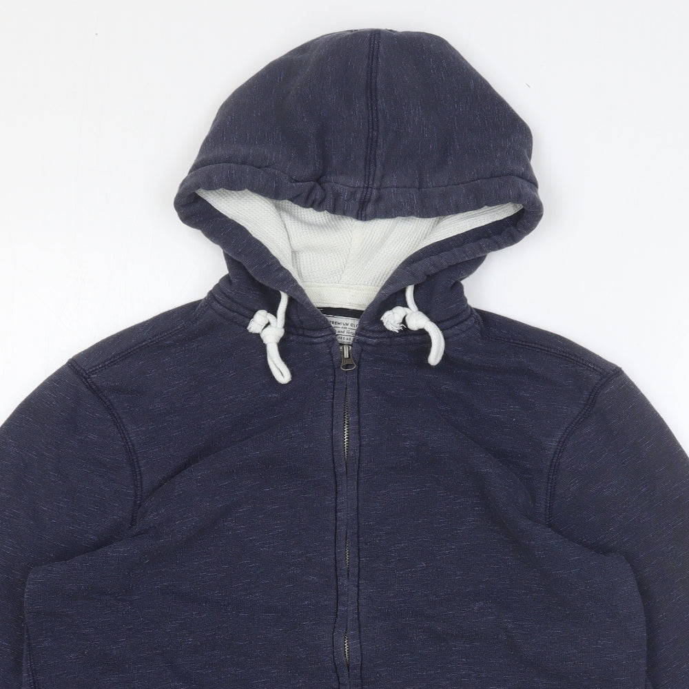 TU Mens Blue Cotton Full Zip Hoodie Size S