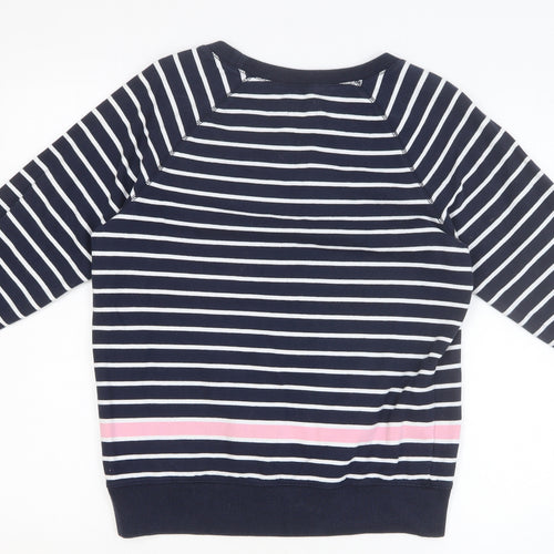 Jack Wills Womens Blue Striped 100% Cotton Pullover Sweatshirt Size 12 Pullover