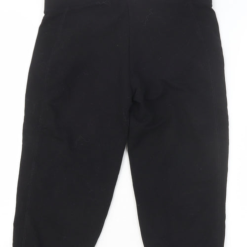 H&M Sport Womens Black Cotton Cropped Trousers Size S Regular Drawstring