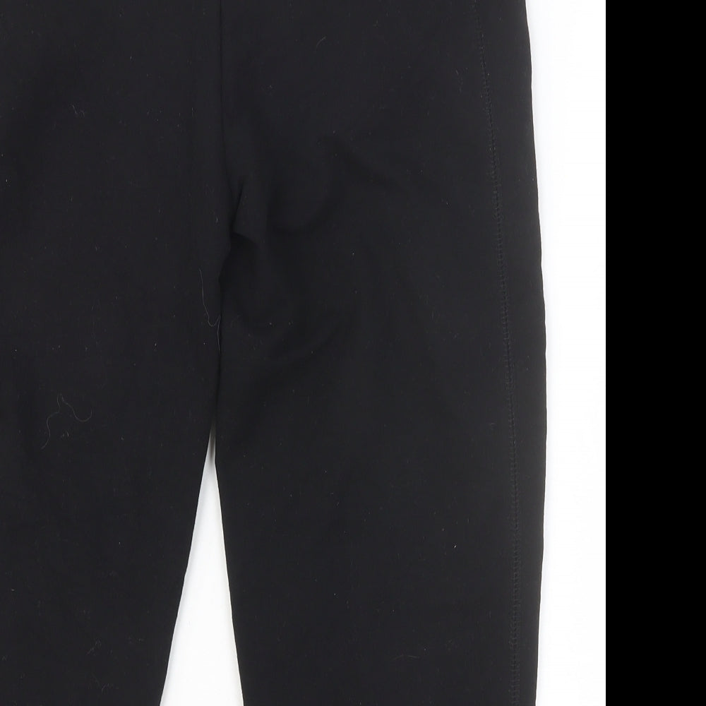 H&M Sport Womens Black Cotton Cropped Trousers Size S Regular Drawstring