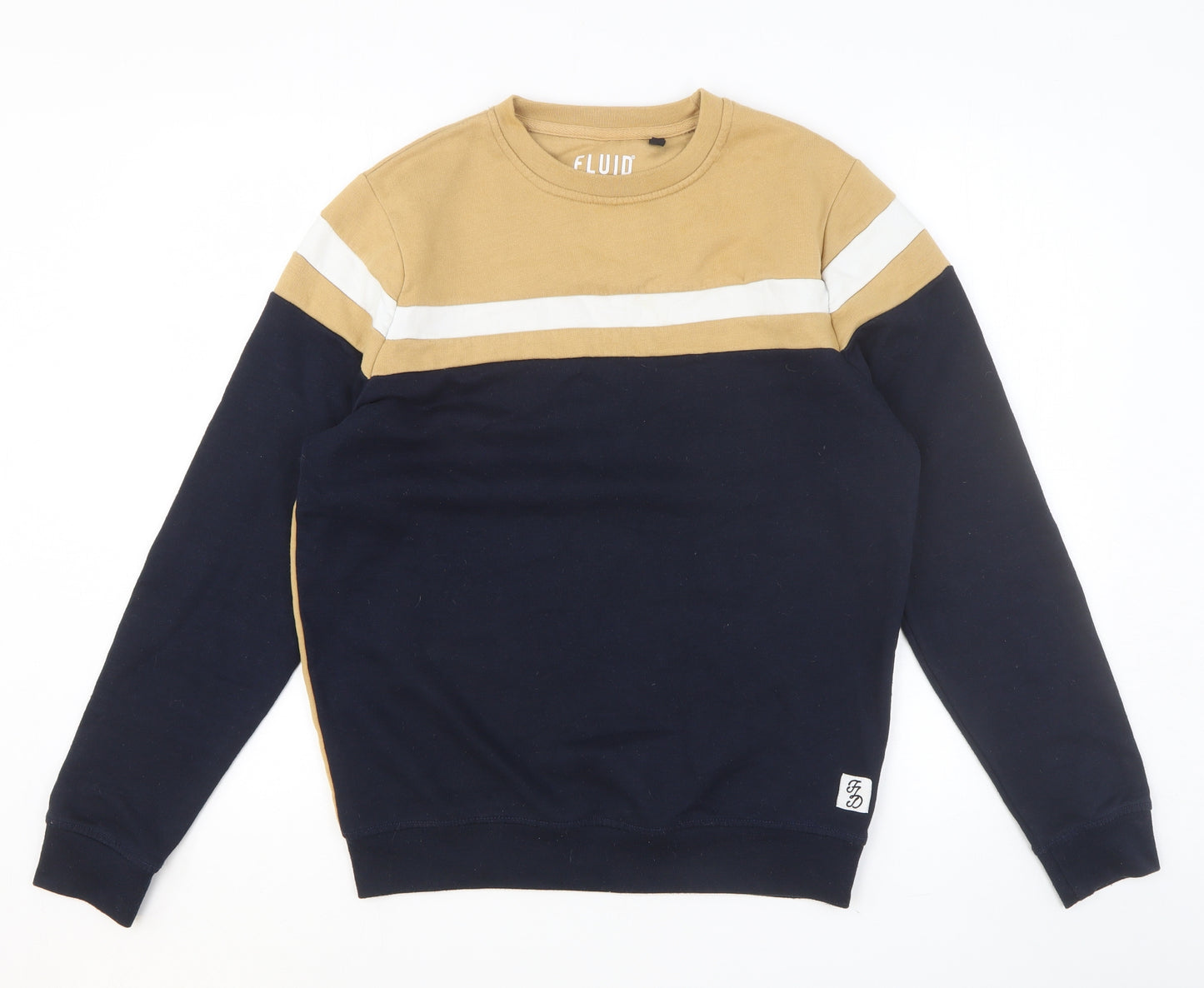 Fluid Mens Multicoloured Cotton Pullover Sweatshirt Size S