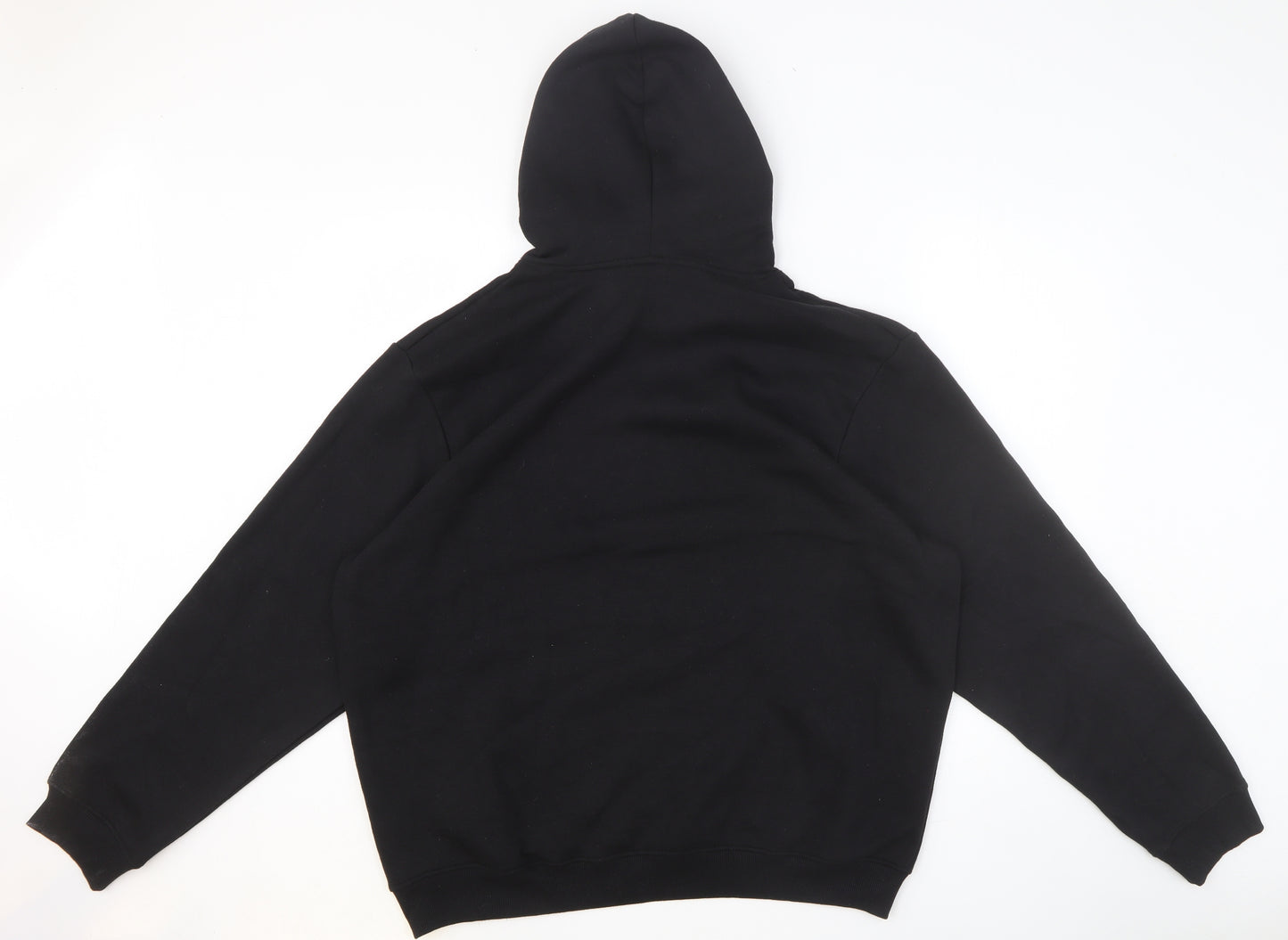 Boohoo Mens Black Cotton Pullover Hoodie Size XL