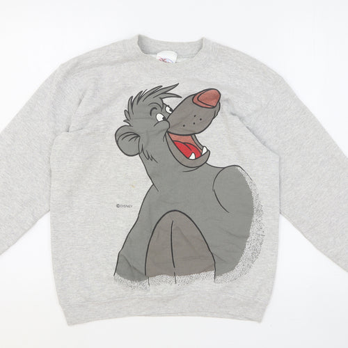 Disney Girls Grey Cotton Pullover Sweatshirt Size S Pullover
