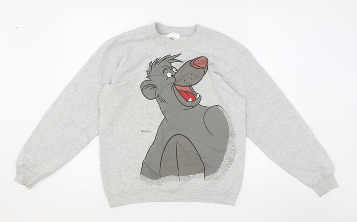 Disney Girls Grey Cotton Pullover Sweatshirt Size S Pullover