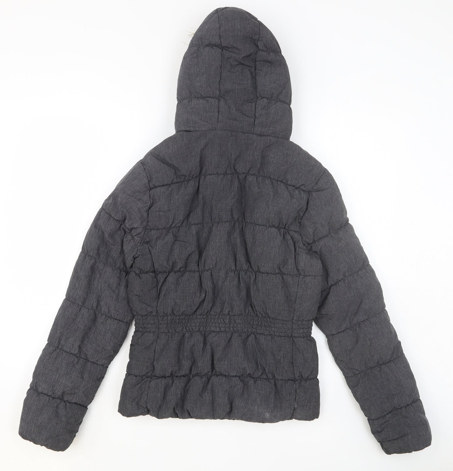 H&M Womens Grey Puffer Jacket Jacket Size 8 Zip