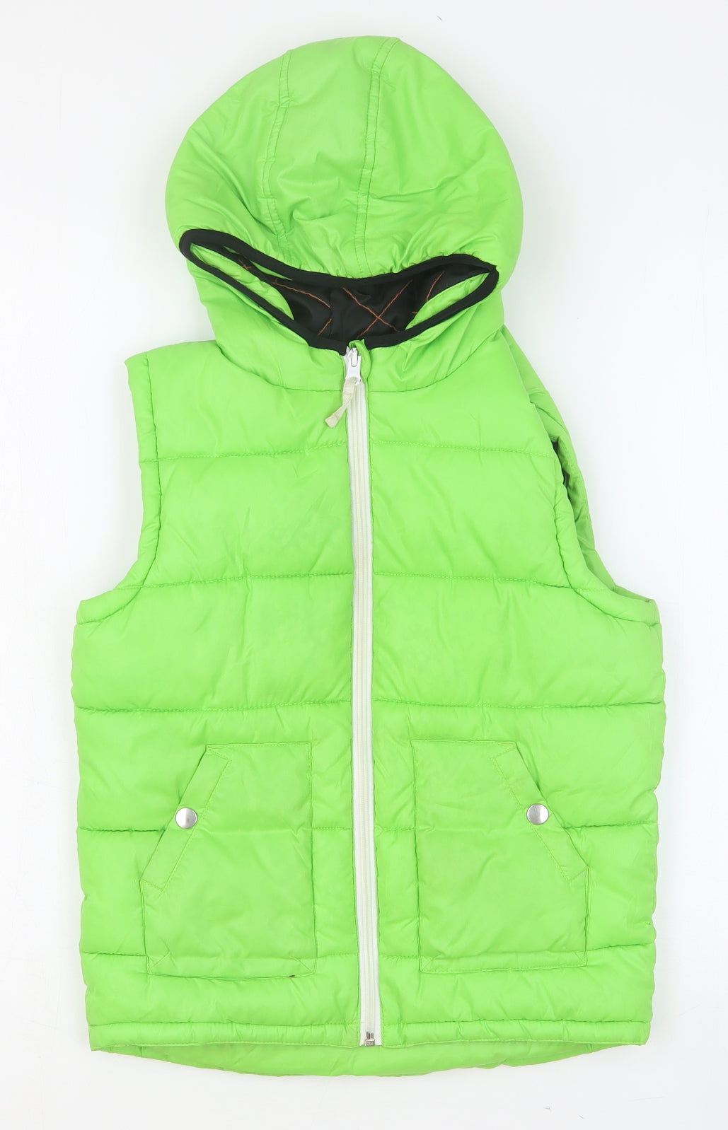George Boys Green Gilet Jacket Size 7-8 Years Zip