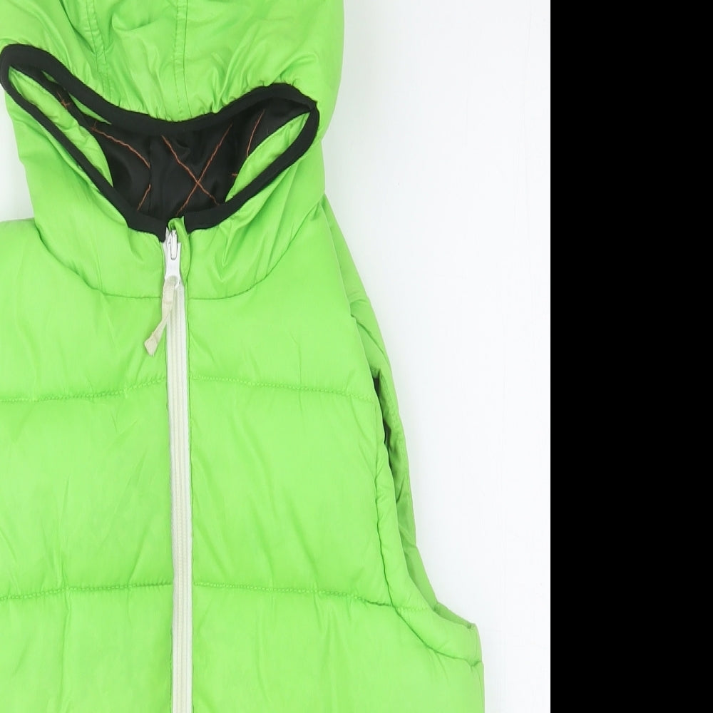 George Boys Green Gilet Jacket Size 7-8 Years Zip