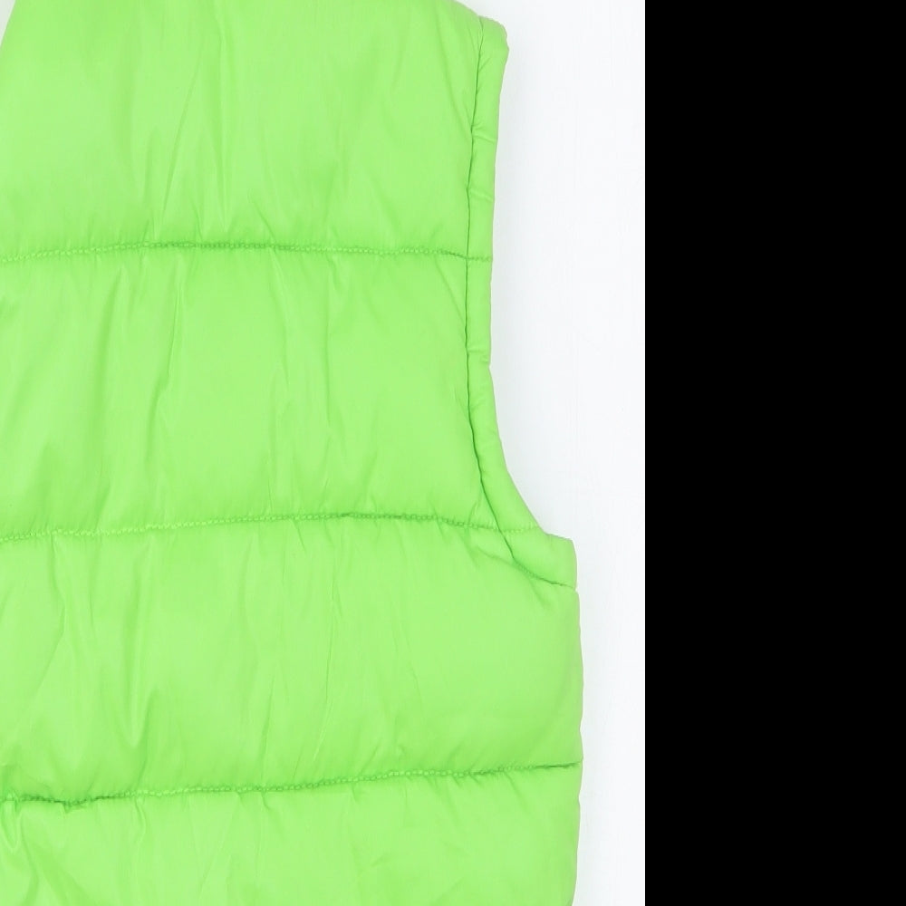 George Boys Green Gilet Jacket Size 7-8 Years Zip