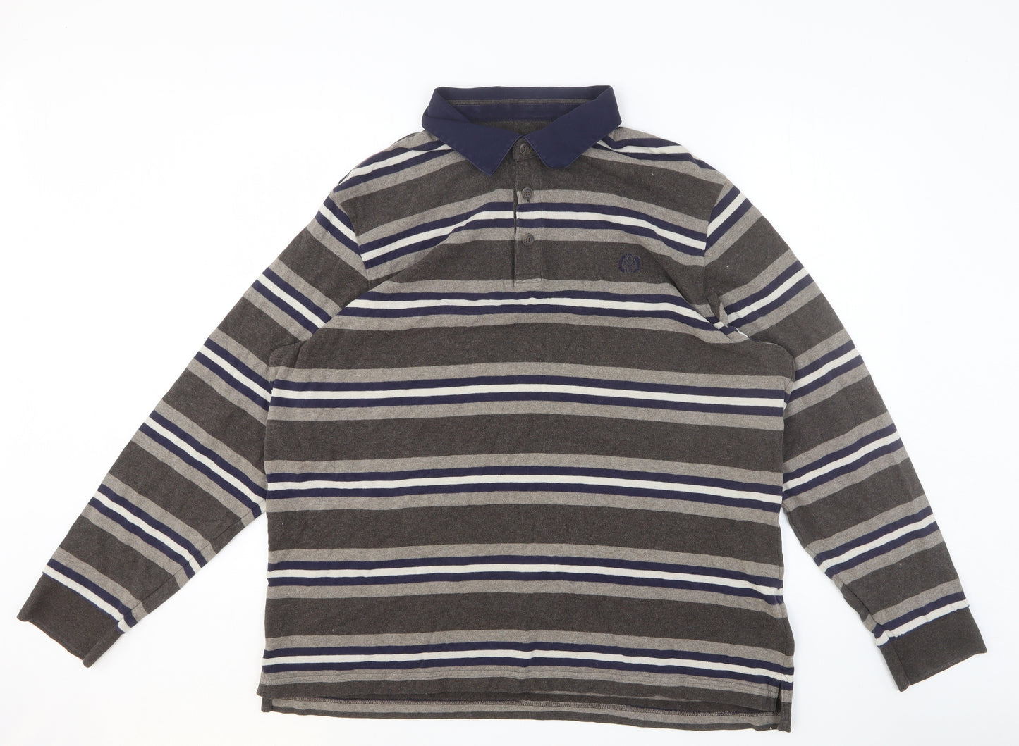 Blue Harbour Mens Multicoloured Striped Cotton Polo Size XL Collared Button