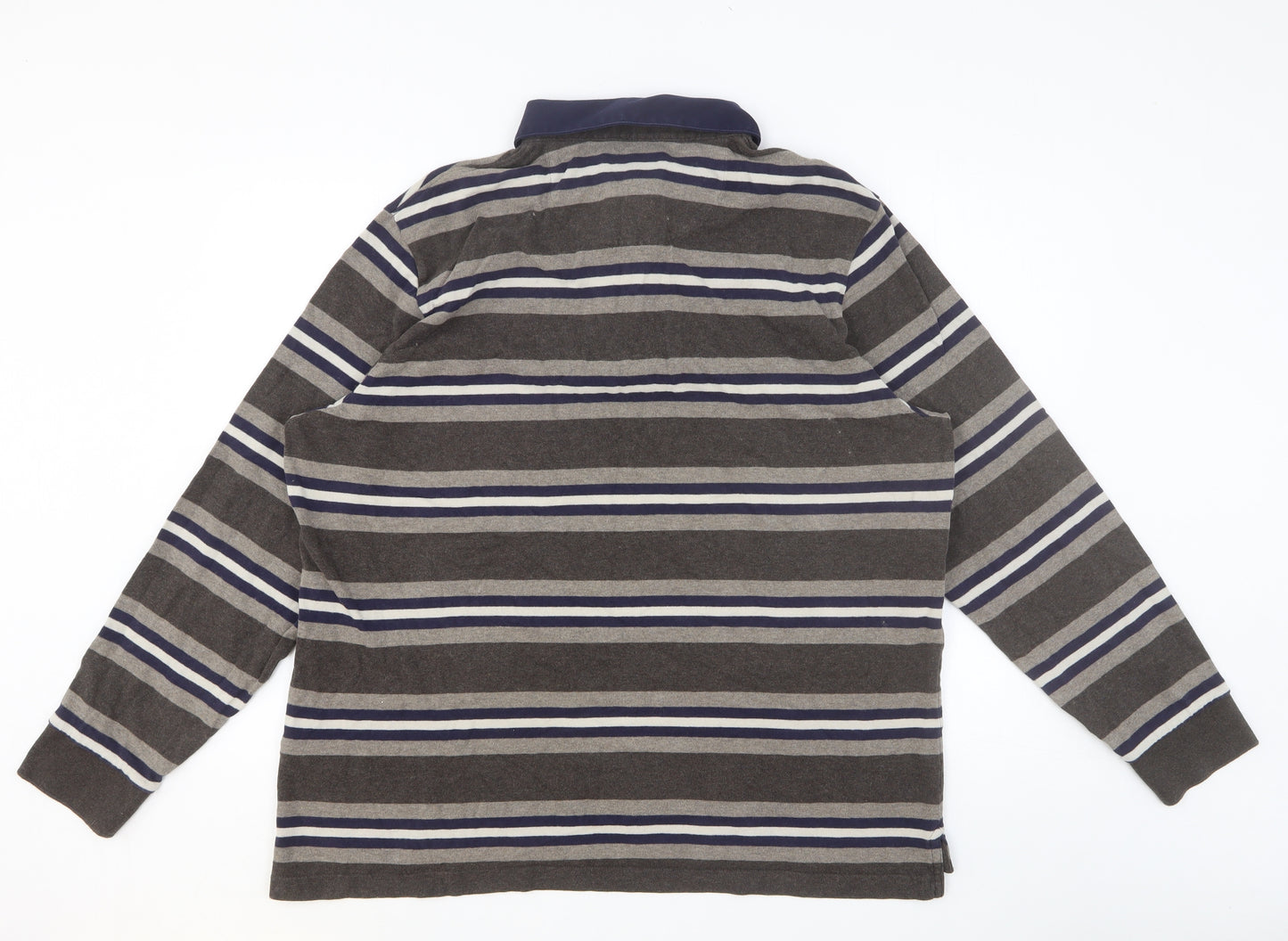 Blue Harbour Mens Multicoloured Striped Cotton Polo Size XL Collared Button
